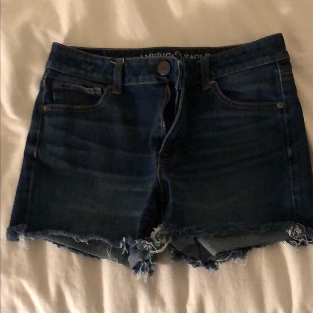High Waisted Dark Wash Jean Shorts